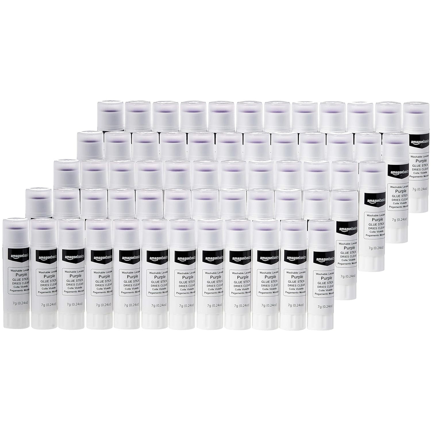 Purple Washable School Glue Sticks, Dries Clear, Non-Toxic, 0.24-Oz Stick, 60-Pa