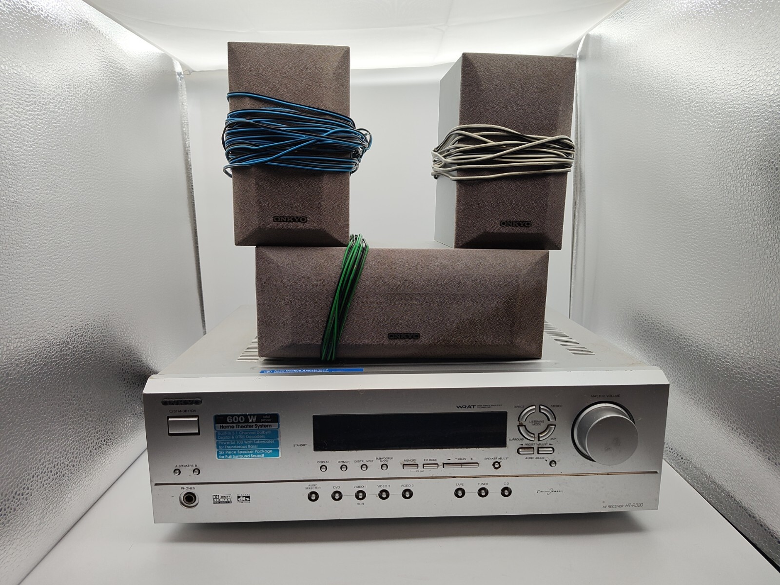 Onkyo-AV Receiver-HT-R320-5.1 CH.-600 W-Home Theater System-W/Speakers-POWERS ON