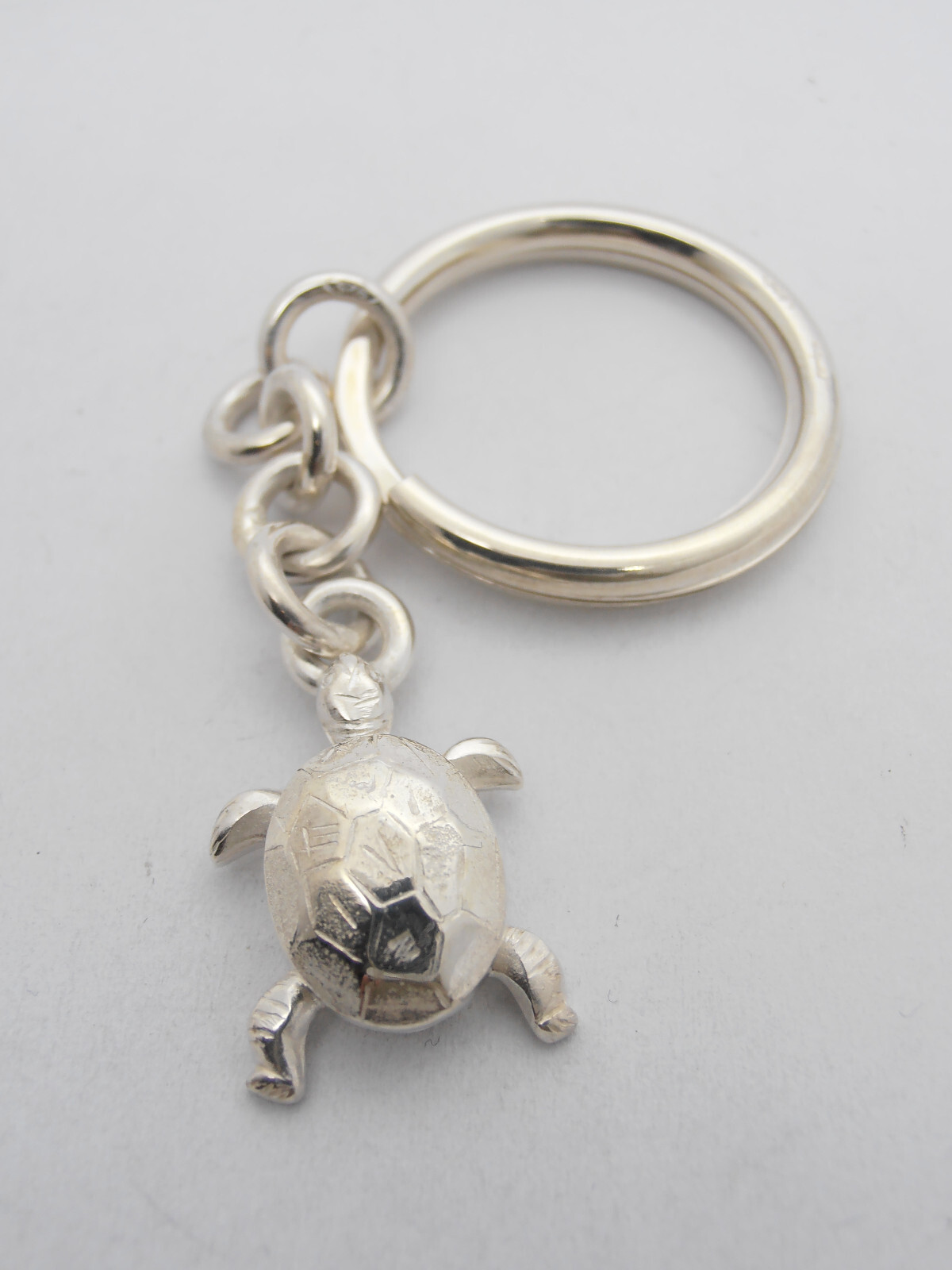 Turtle: 925 Silver Keychain - Reptile - Turtle