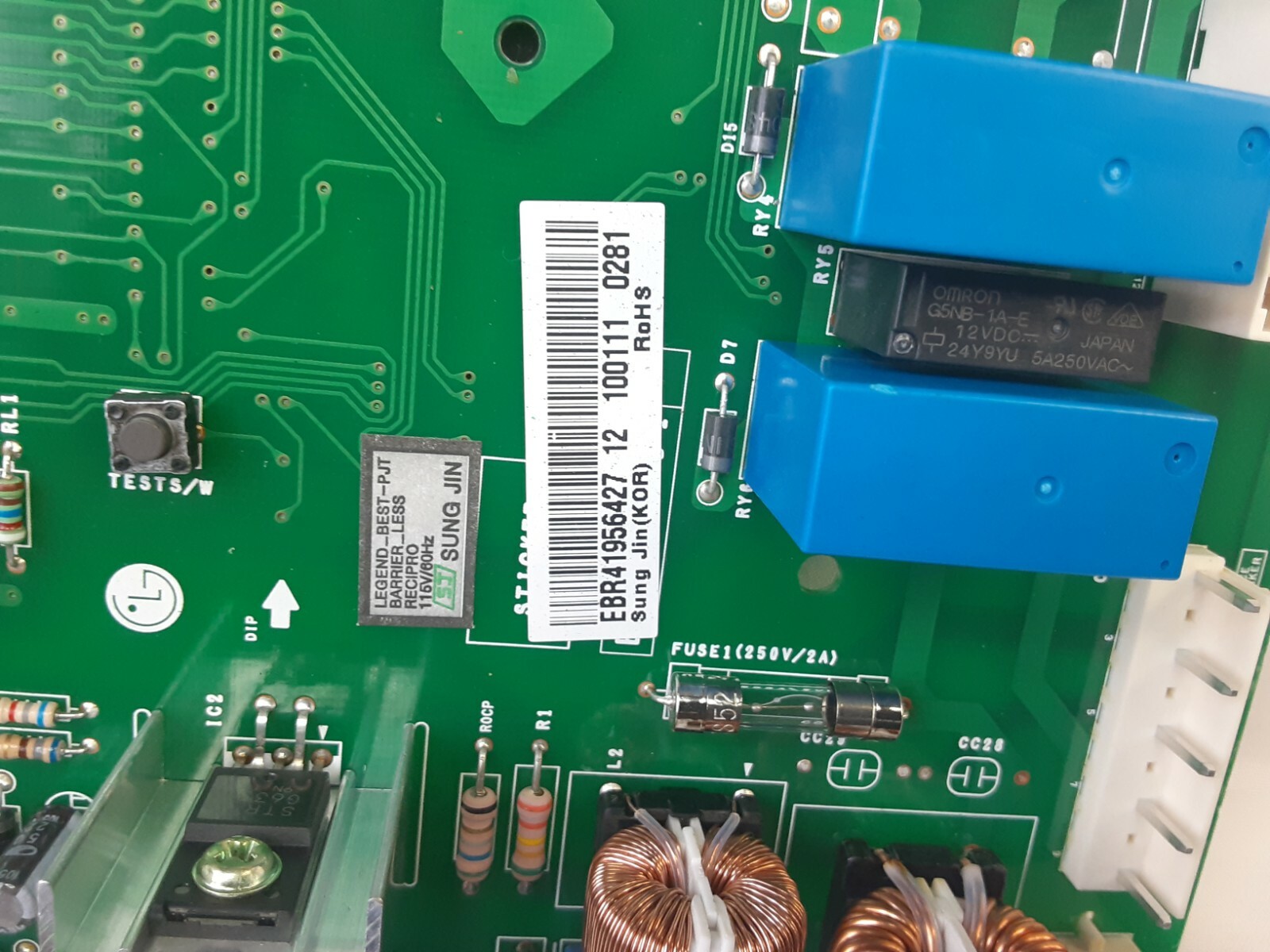 🌟 LG REFRIGERATOR MAIN PCB CONTROL BOARD EBR41956427