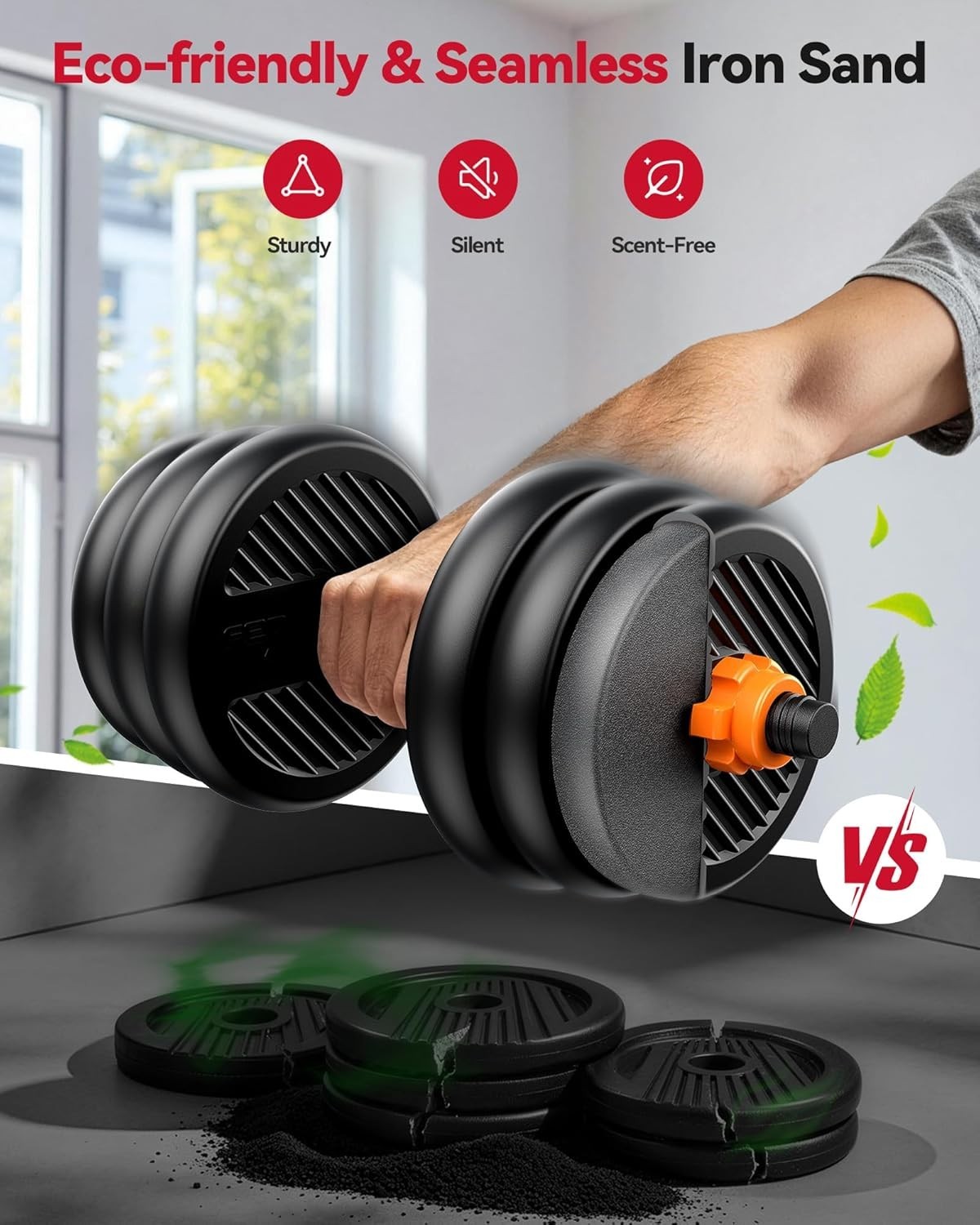 Versatile DS2 5-in-1 Adjustable Dumbbells Set: Eco-Friendly Weight Solution