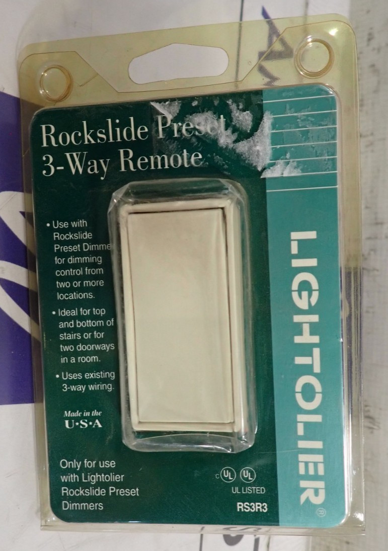 NEW - Lightolier Rockslide Present 3 Way Remote RS3R-3-LA-C Light Almond