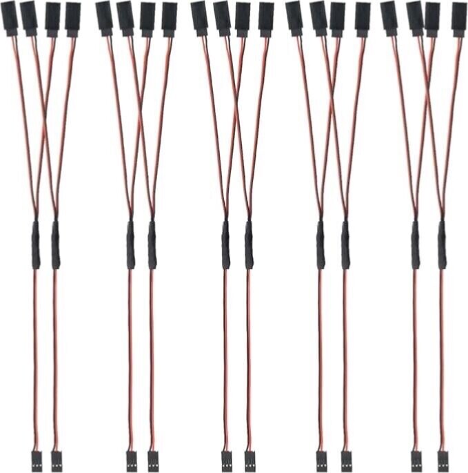 10Pcs 300mm Y Style Servo RC Extension Lead Wire Cord Cable For JR Futaba RC USA