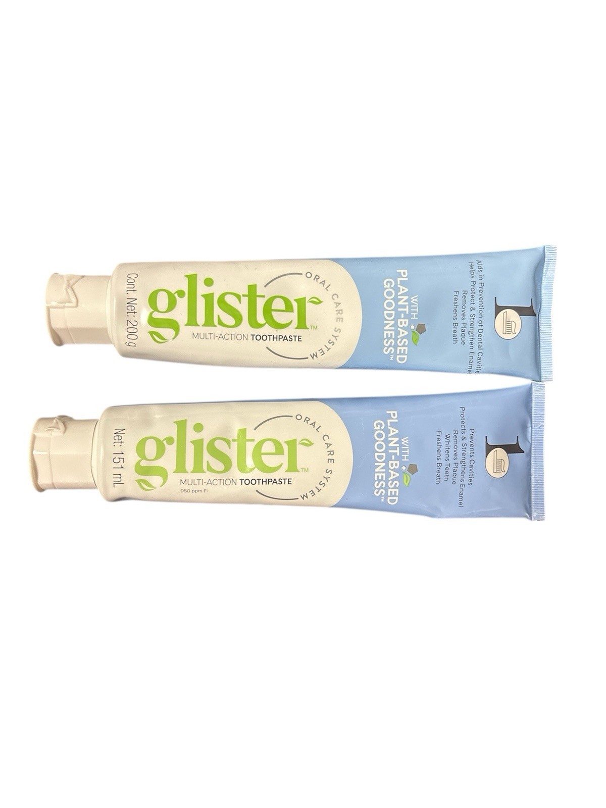 Glister Fluoride Toothpaste 151ml Mint Fresh Clean Oral Care Lot Of 2