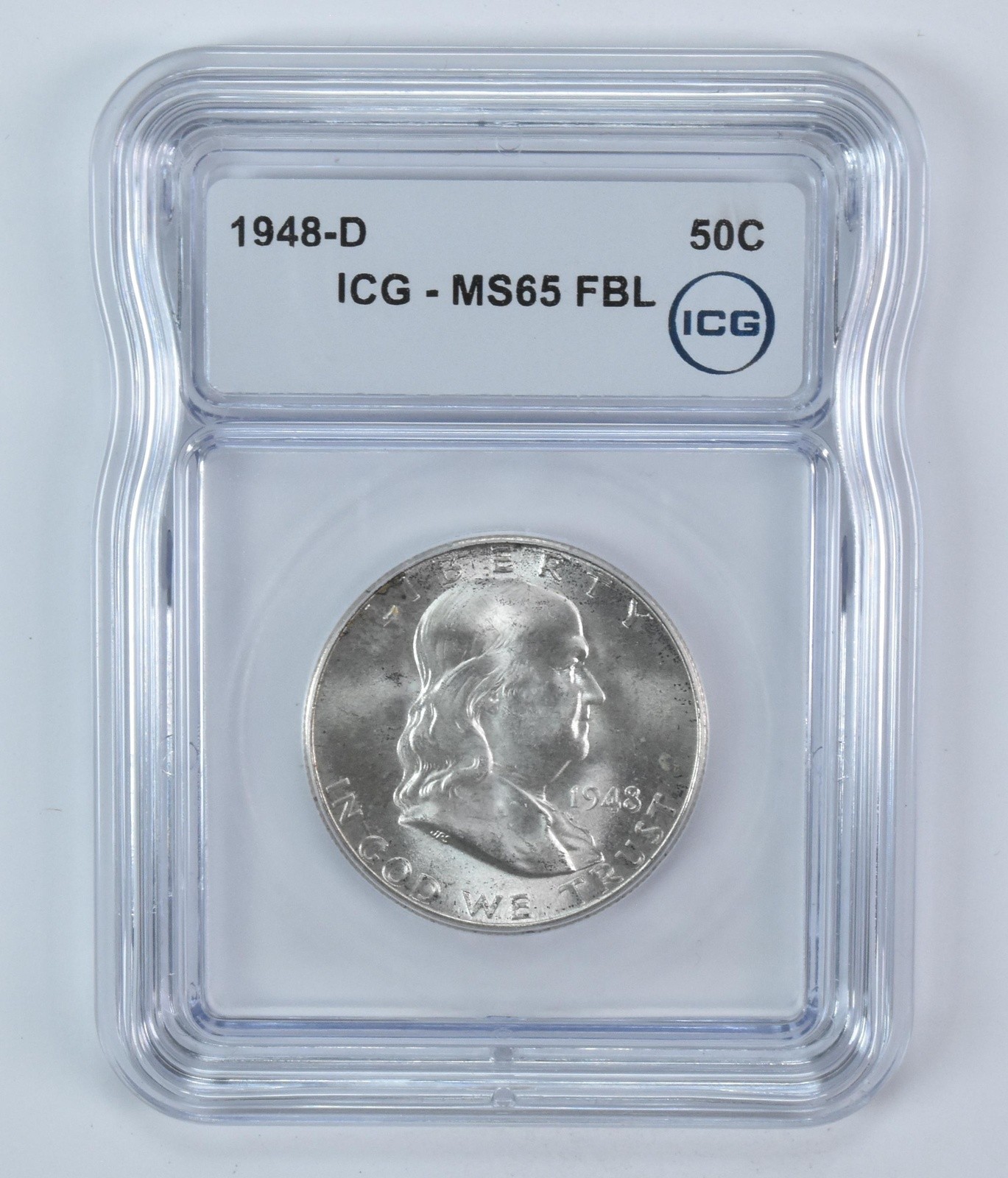 1948-D Franklin Half Dollar MS65 FBL ICG