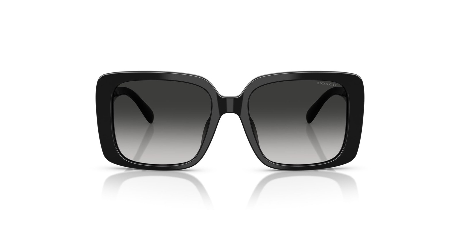 Coach Women's Hc8424u Universal Fit Square Sunglasses Black/Grey Gradient