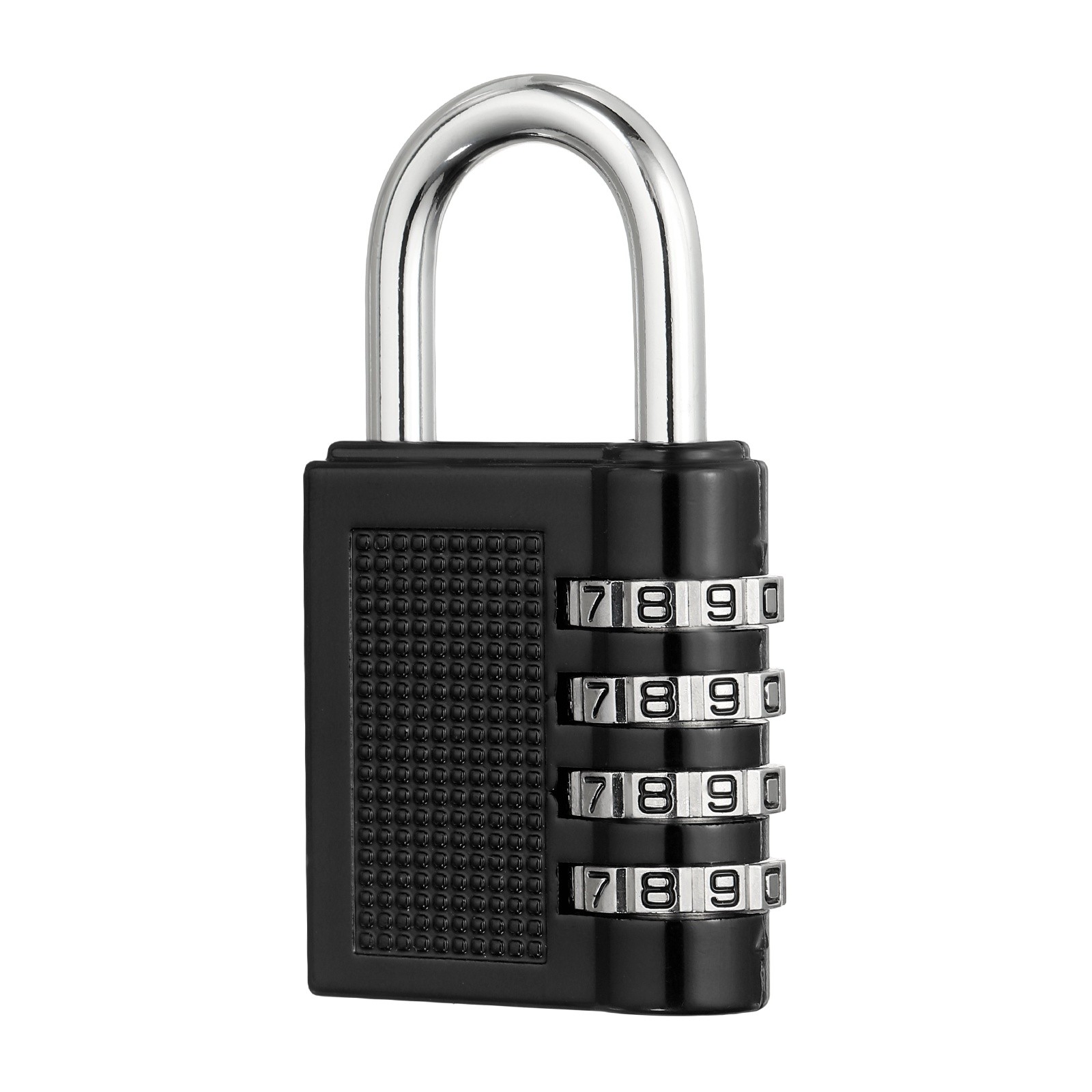 Combination Padlock (Large, Black), 4-Digit Shackle Code Locks