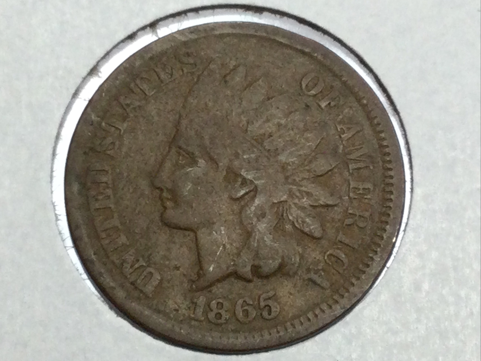 1865 Indian Cent in fine
