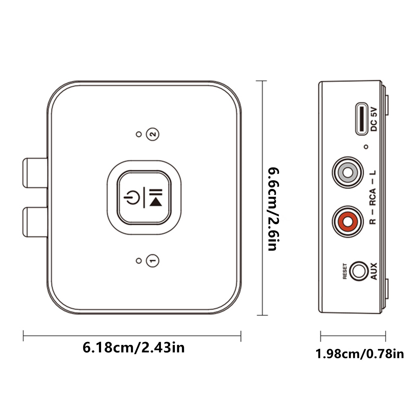 Wireless Bluetooth 6.0 Receiver with 3 Cables 3.5mm Aux RCA Adapter Complete Set