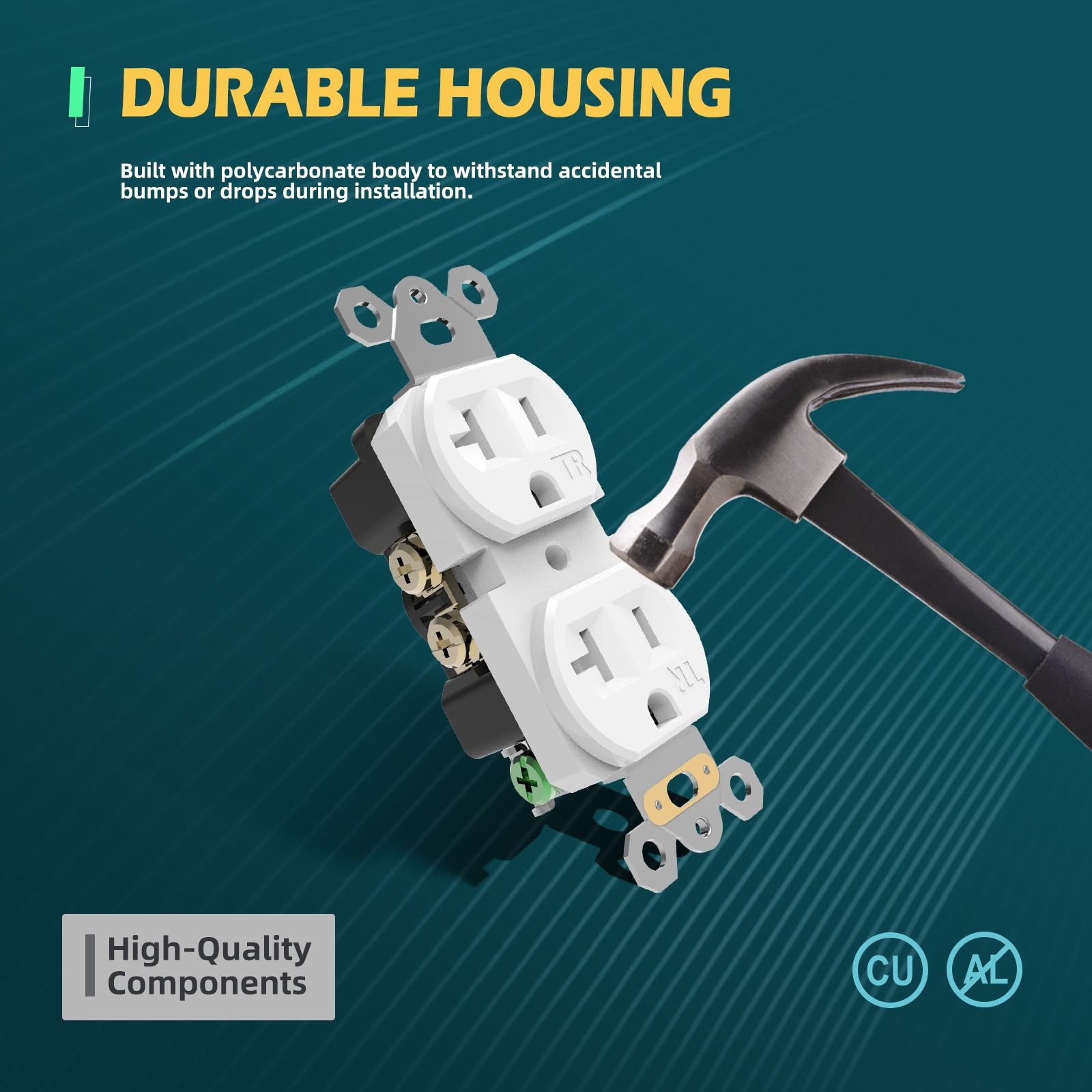 TOPELER 10Pack Duplex Wall Receptacle, 20A Tamper-Resistant Outlets, Standard...