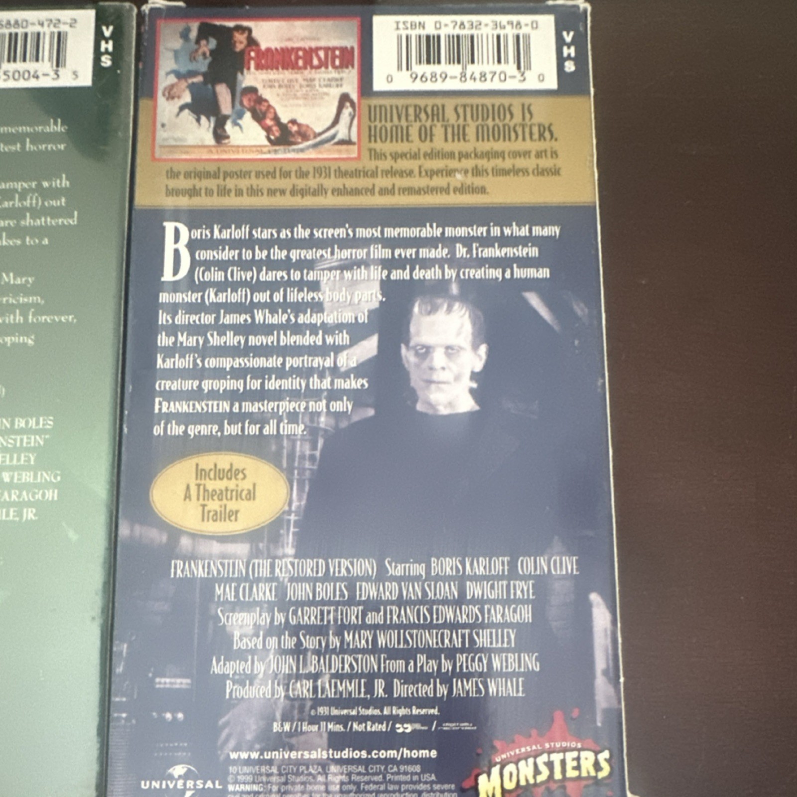 Universal Frankenstein Bride Young Frankenstein VHS Classic Monster Collection …
