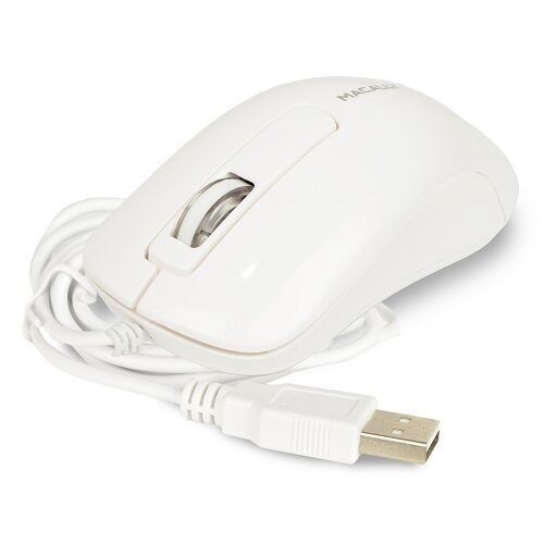 New High Quality 3-Button USB 3D Optical Scroll Mouse (White) , Macally LM-999-0