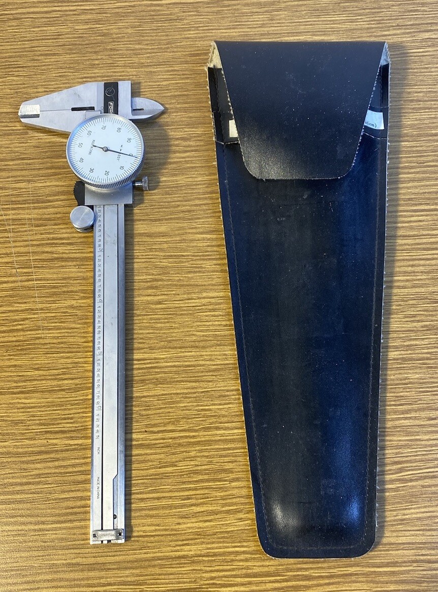 Fowler 6" Dial Caliper, .2" Per Revolution, .001 Calibration, In Soft Case, NOS
