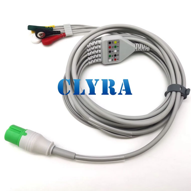 IEC One Piece 5 Lead ECG cable for Contec 7Pins CMS8000 Medical Monitor Snap