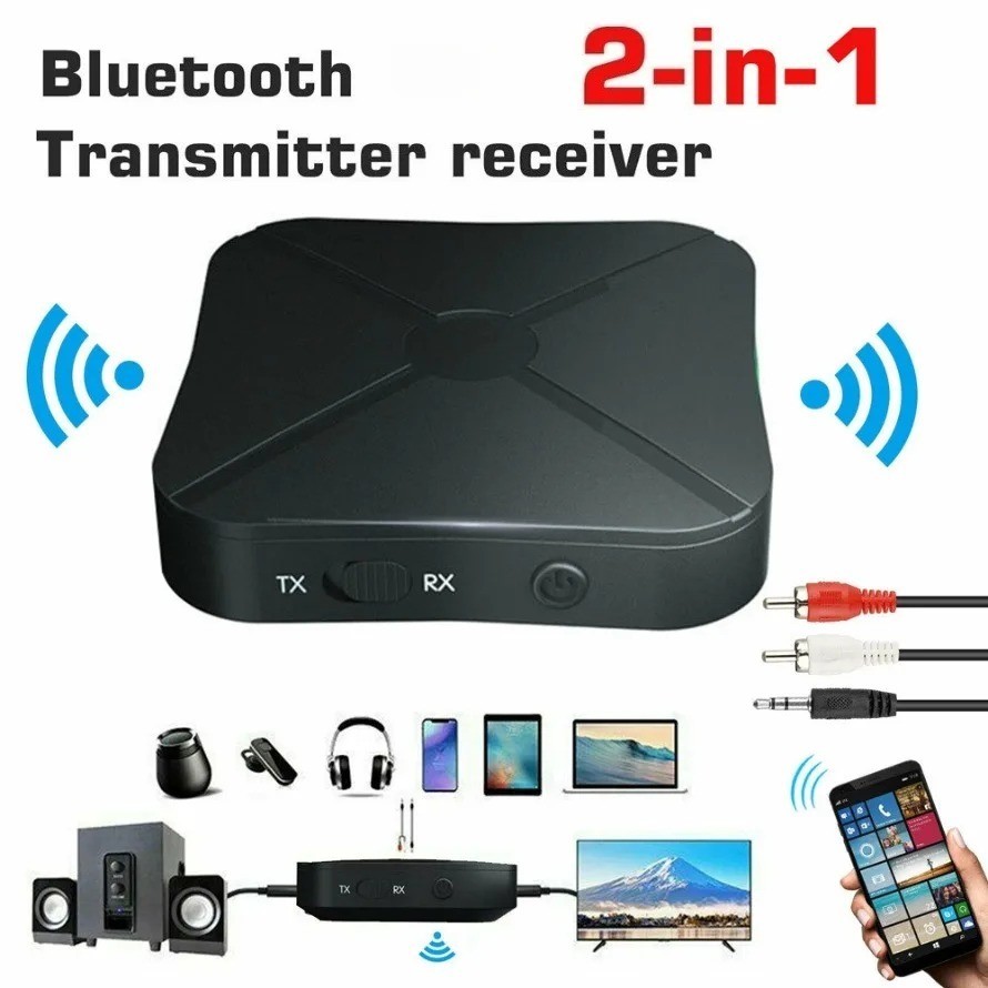 2 in 1 Bluetooth Audio Transmitter Receiver 3.5mm AUX Adapter for TV Car