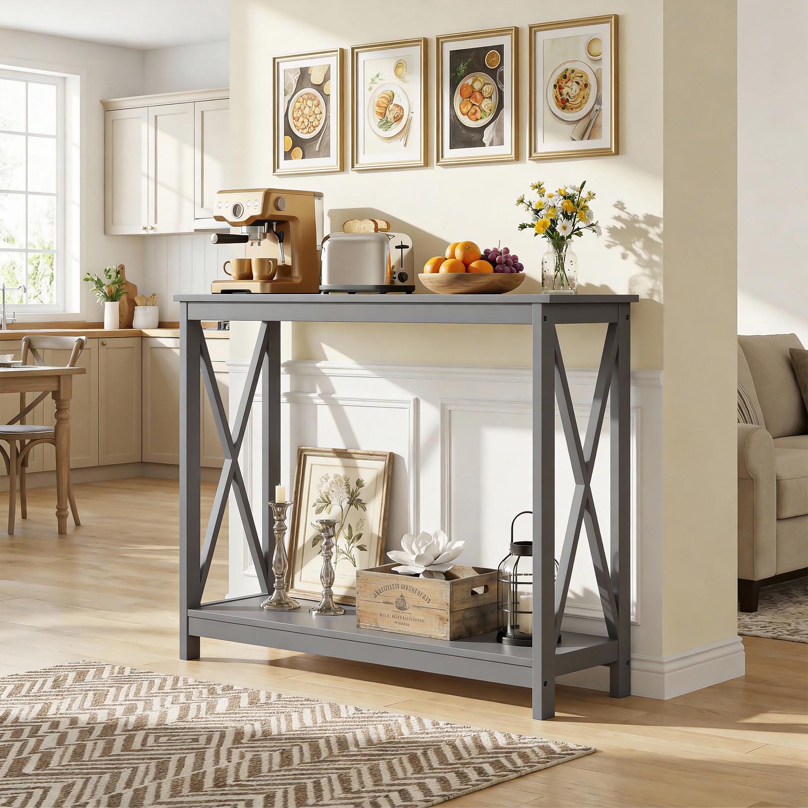 39" Console Table Along Bed Accent Side Stand Display Storage Shelf Entryway