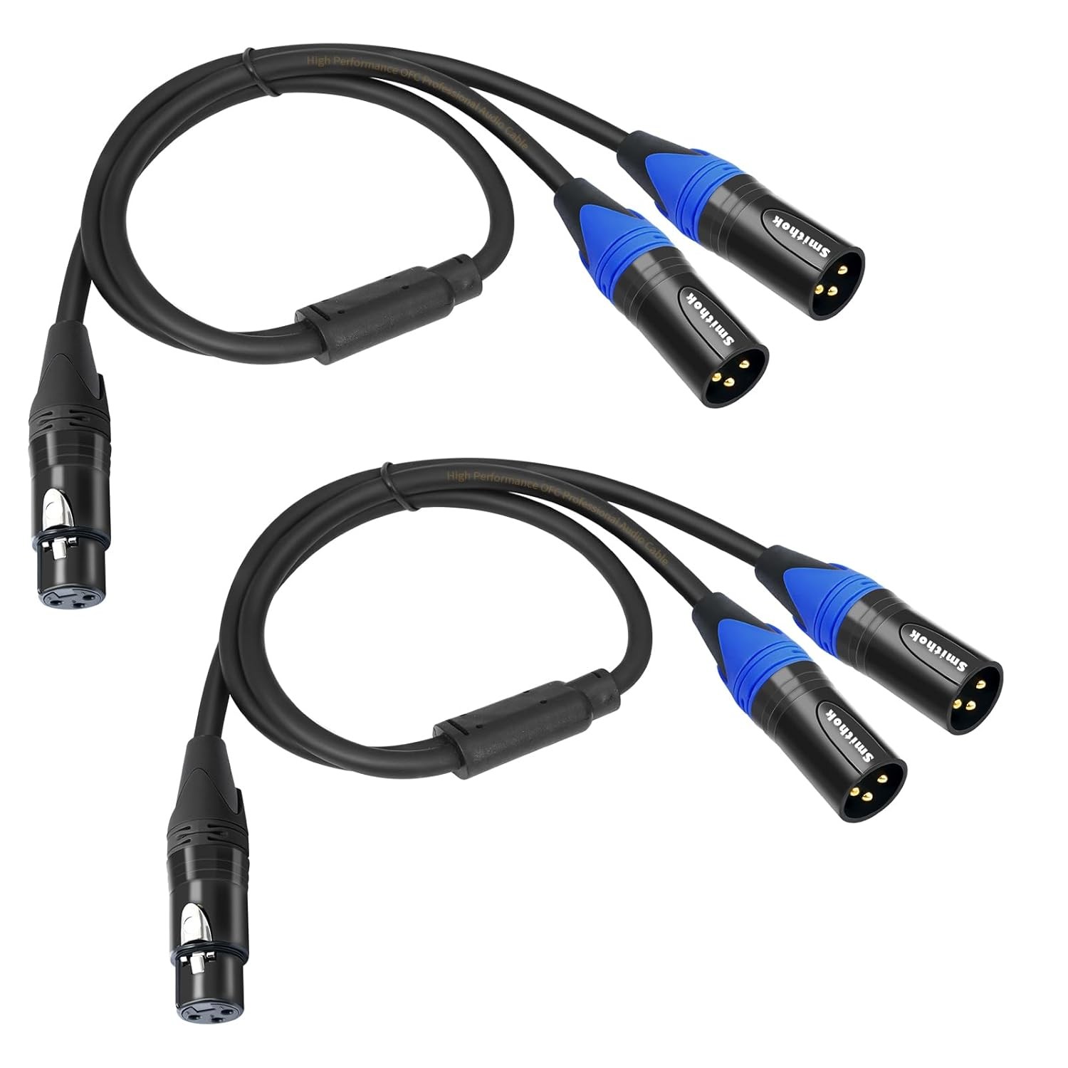 2Pack XLR Y Splitter Cable,Female to Dual Male Y Cable (XLR Splitter 1 Female to