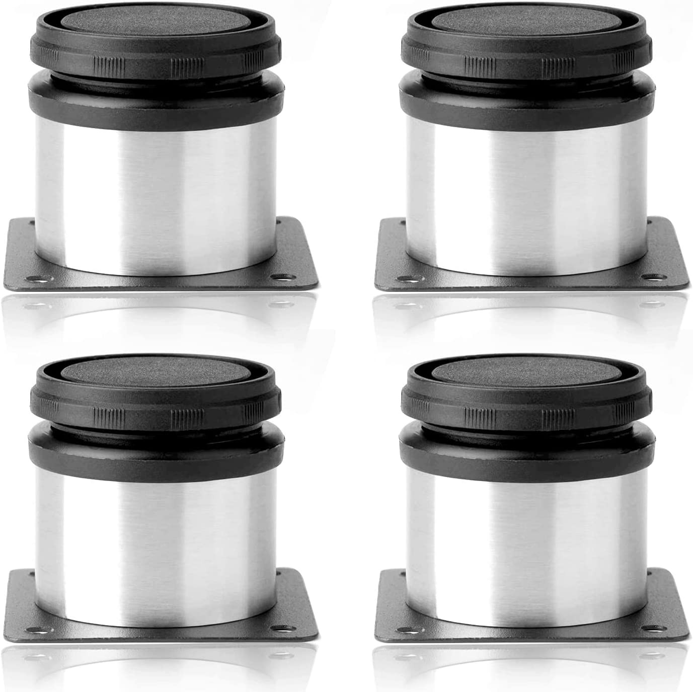 4 Pcs Adjustable Stainless Steel Furniture Legs, 50x50mm Round Kitchen Feet
