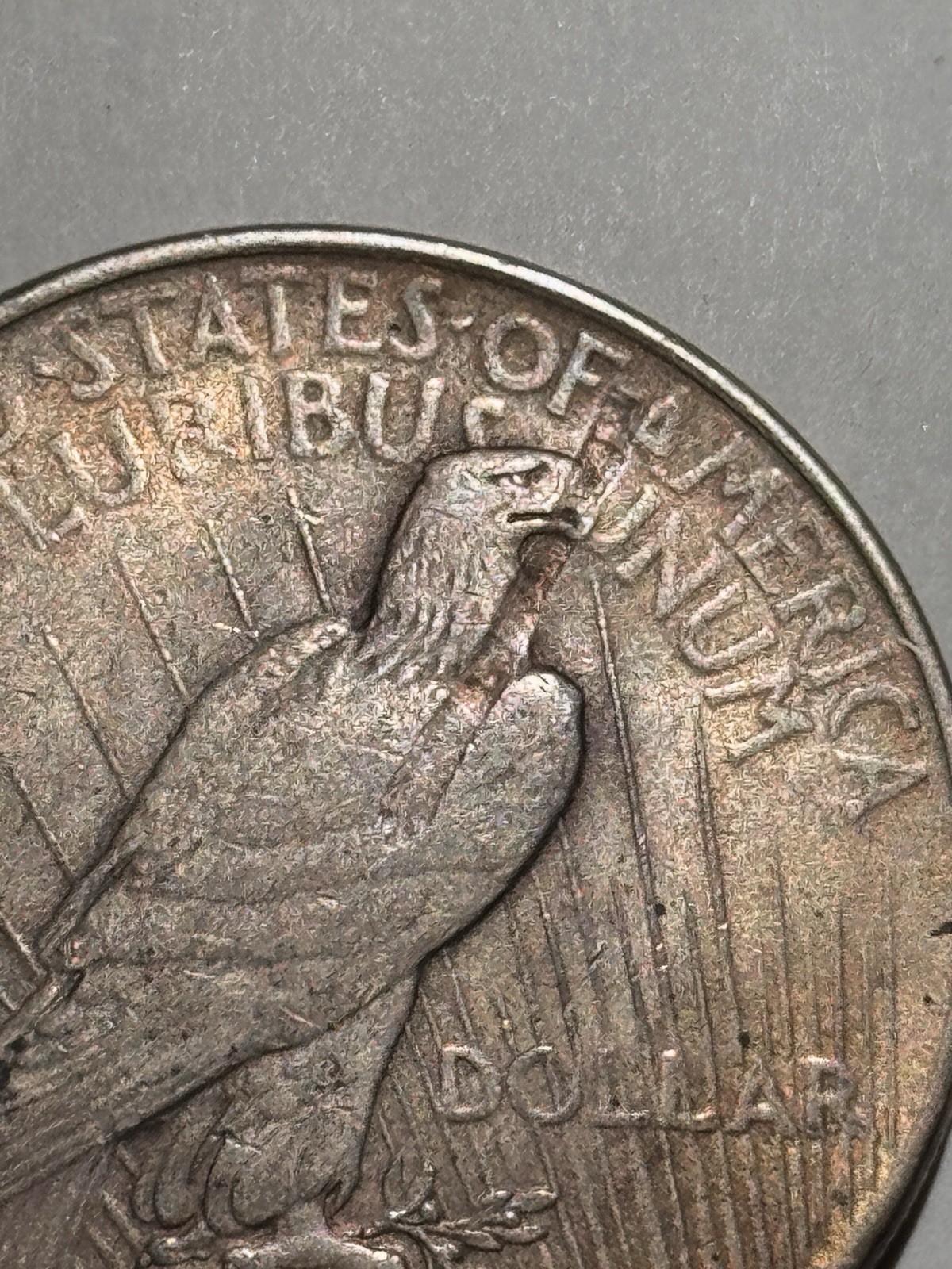 1922  Reverse Error Lamination Peace Dollar 90% Silver