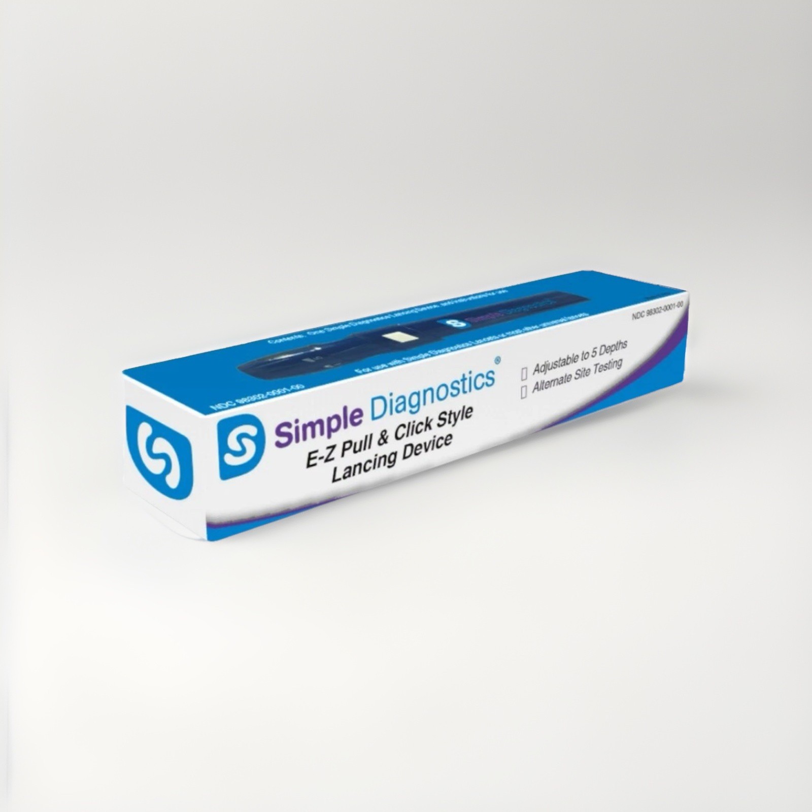 Simple Diagnostics EZ Pull and Click Style Lancing Device - Dark Blue