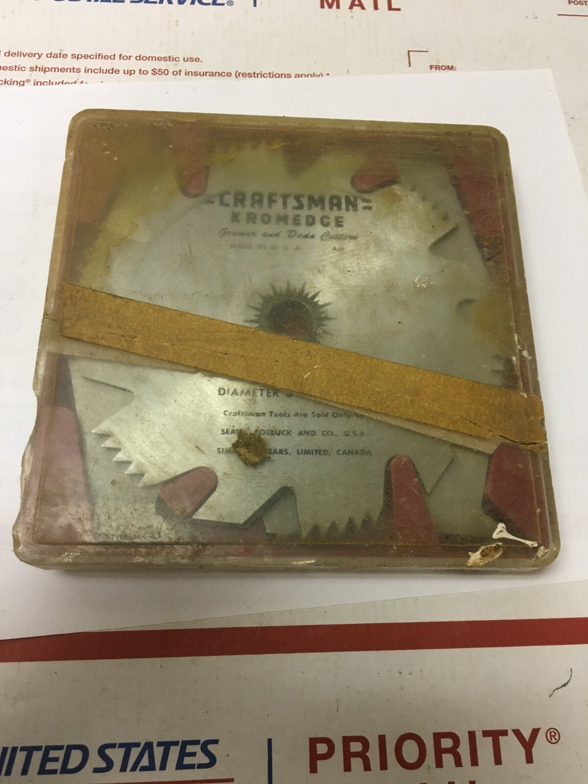 Craftsman Kromedge Groover and Dado 6" Cutters Set 9-3249 Hole 5/8" Vintage