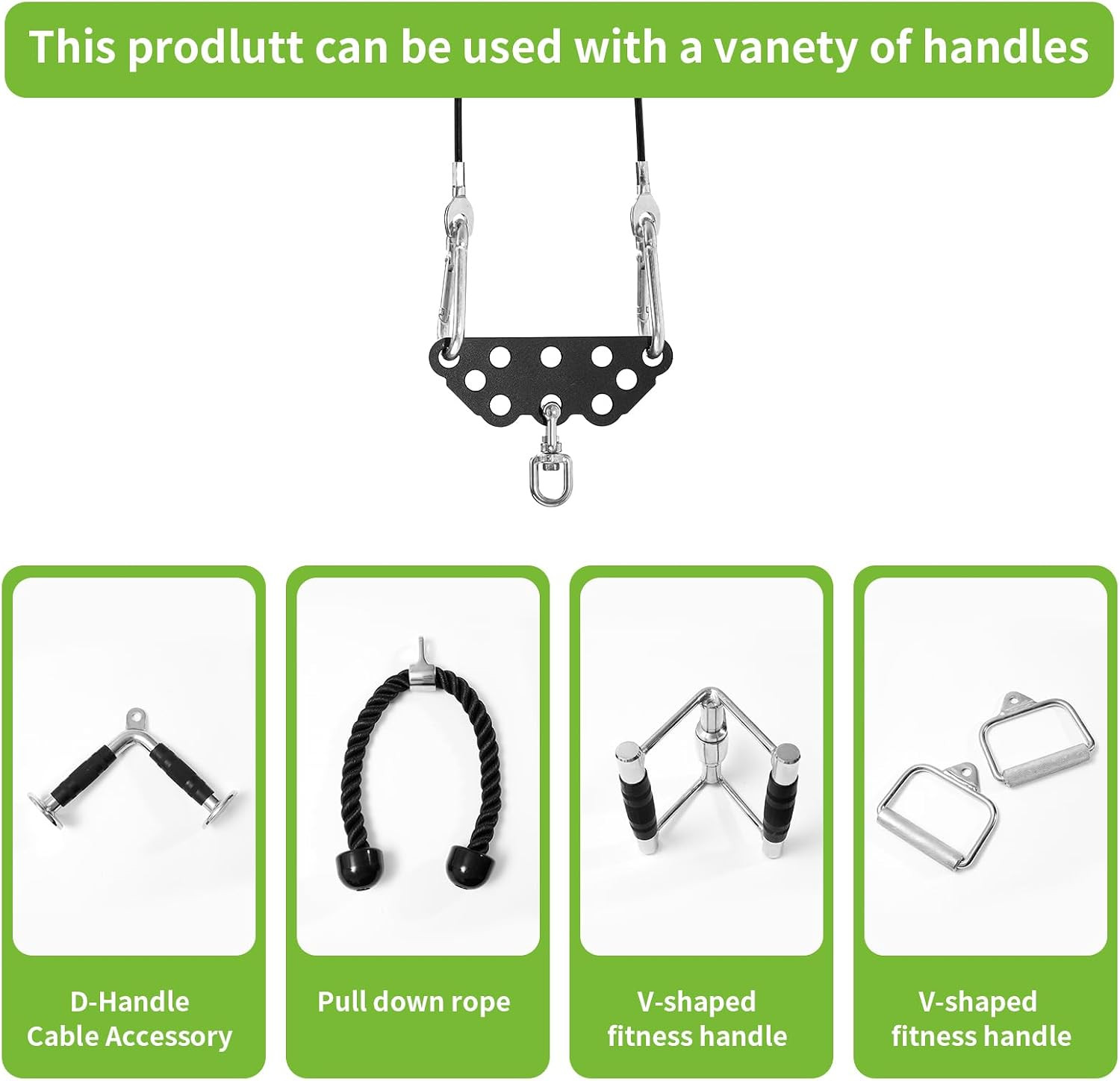 Multi-Grip LAT Pull Down Bar Hardened Powder-Coated Finish, 360° Rotating Stainl