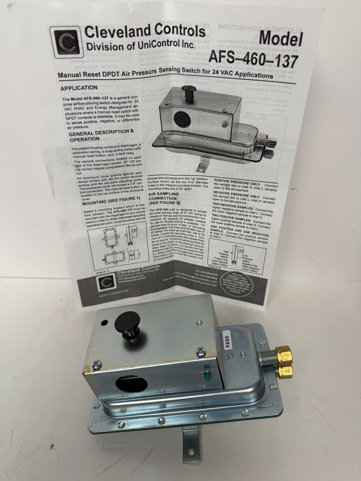 CLEVELAND CONTROLS AFS-460-137-366 DPDT AIRE PRESSURE SENSING SWITCH NEW