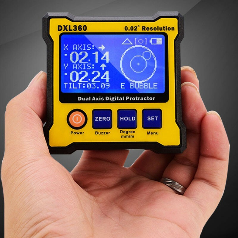 DXL360 Dual Axis Digital Angle Protractor Magnetic Inclinometer Angle Finder ot2