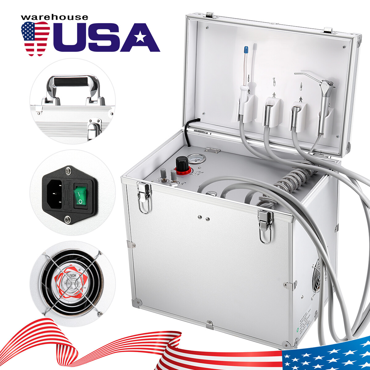 Dental Delivery Unit Syringe Suction Air Compressor / Folding Chair Turbine Unit