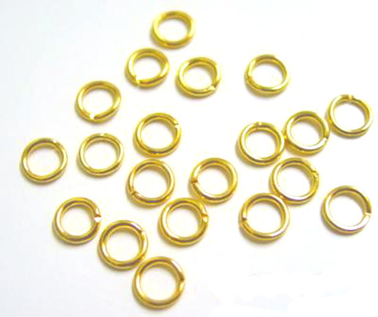 100 GOLD PLATED OPEN JUMP RINGS 6MM 22 KT GP