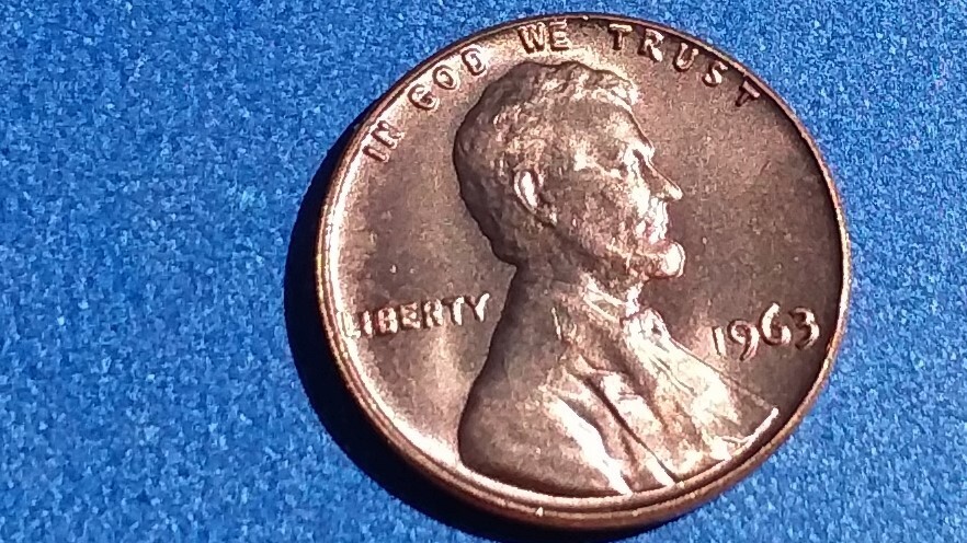 1963-P Brilliant Uncirculated Lincoln Cent.  Ships Free.  BU condition.