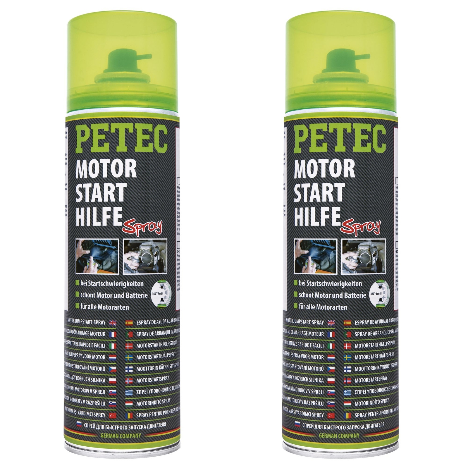 Petec 2x Engine Jump Starter Spray Start Spray 500ml