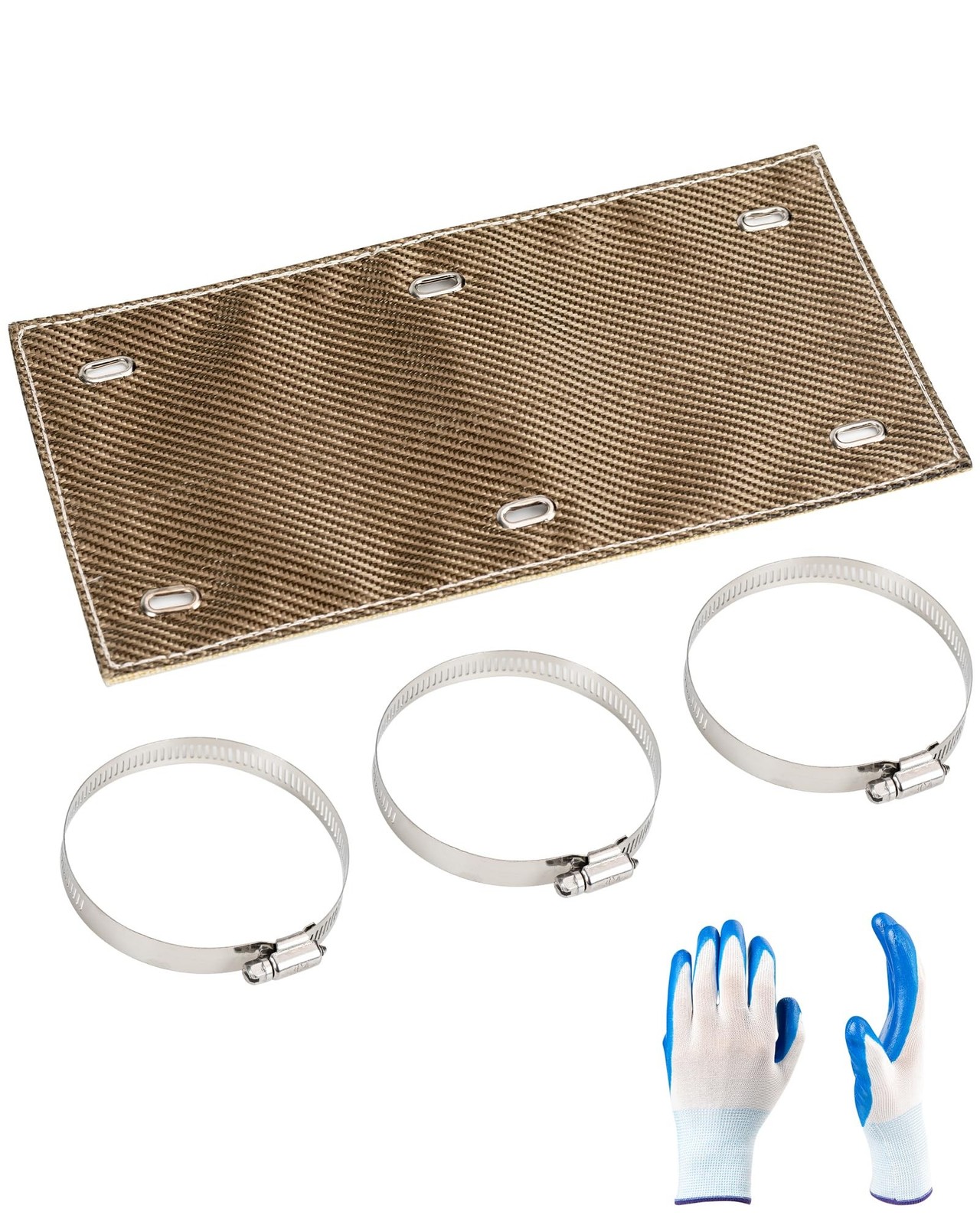 Titanium Pipe Shield with Gloves, Exhaust Heat Shield 12" x 6", 2 L... Fast Ship