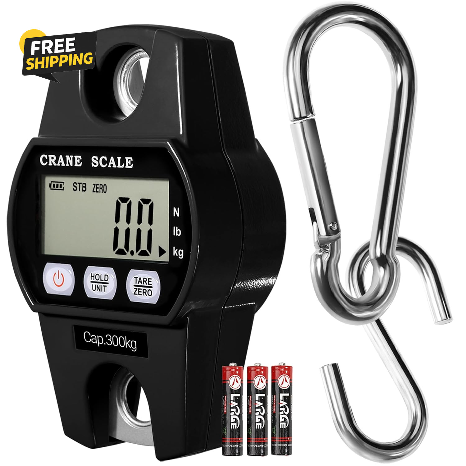 Digital Hanging Crane Scale 660LB/300KG， Deer Hunting Scales, Farm,Fishing