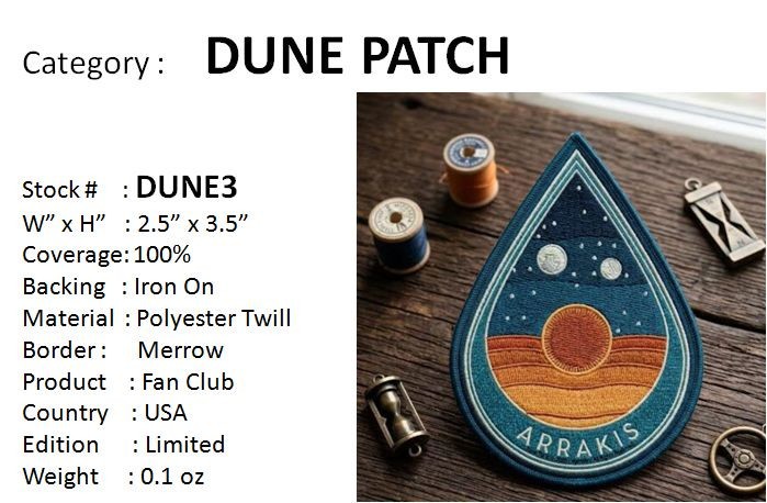 DUNE "ARRAKIS" PATCH  - DUNE3