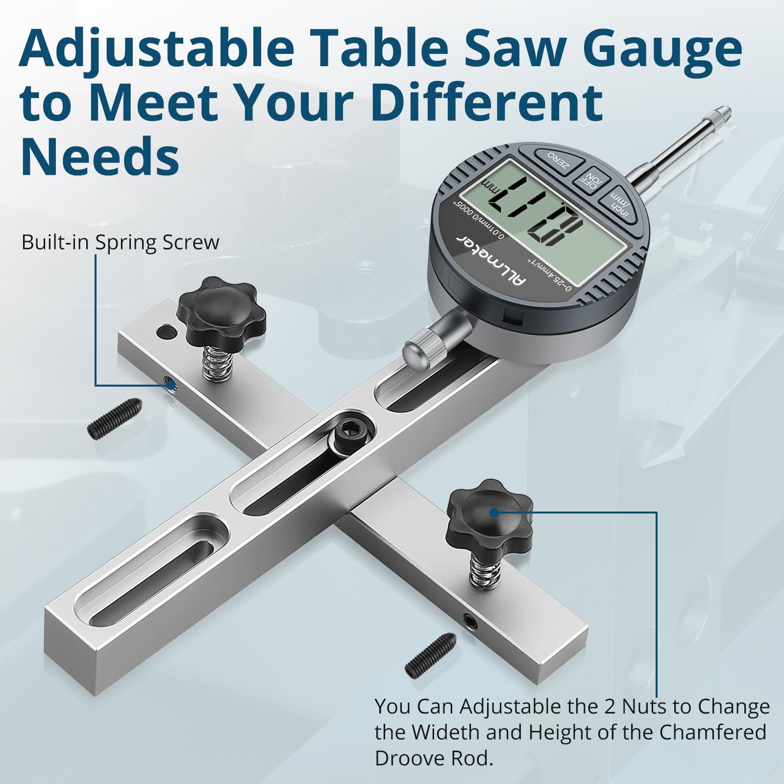 Digital Table Saw Gauge with Dial Indicator 0-1 Inch Range