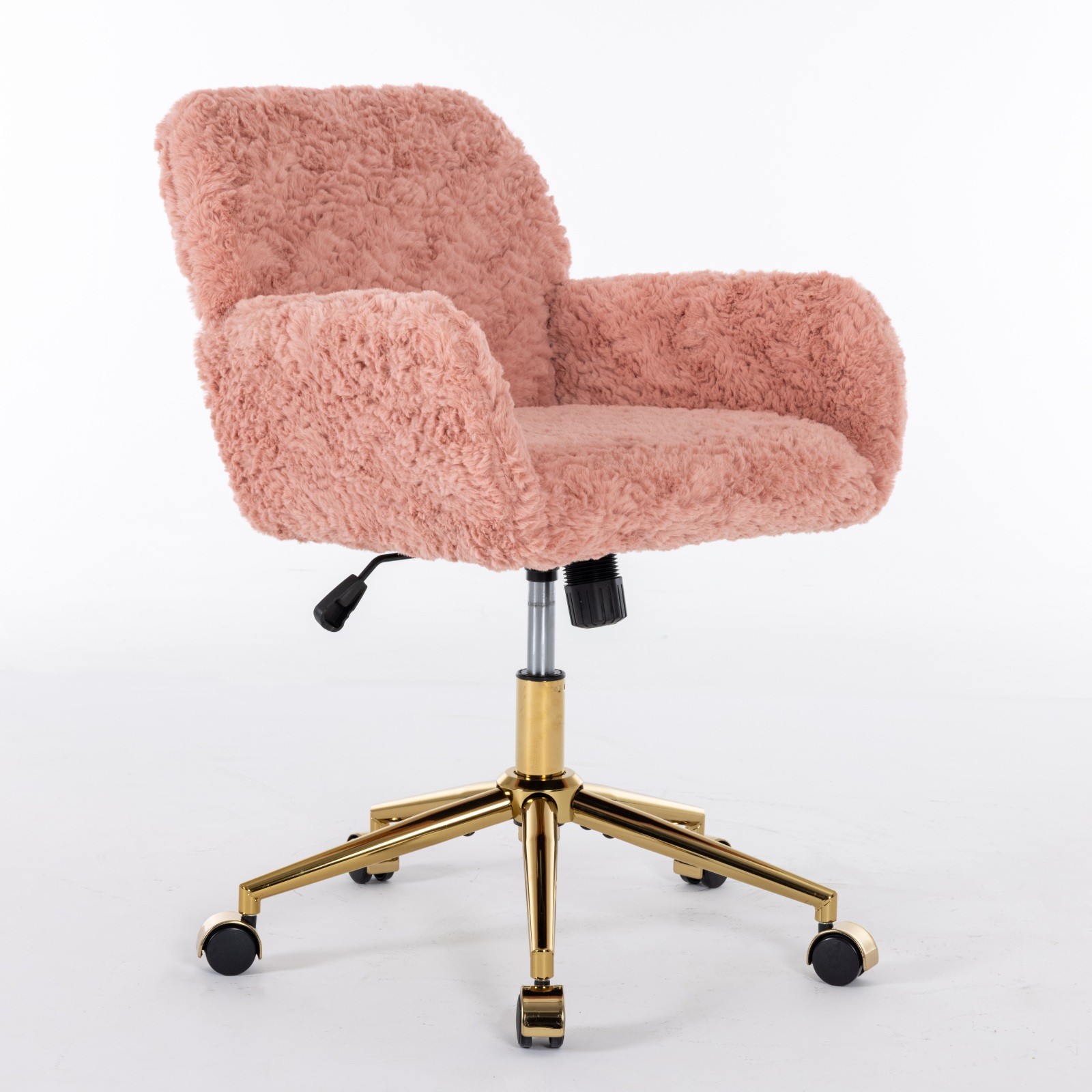 A&A Furniture Office Chair,Artificial Rabbit Hair Home Office Chair With Metal