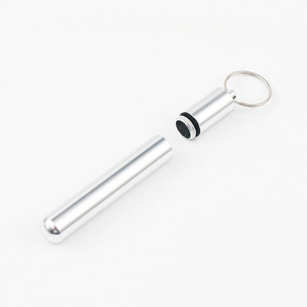 Pill Box Bottle Keychain Holder Container Ear Spoon Tool Around Cap Waterproof