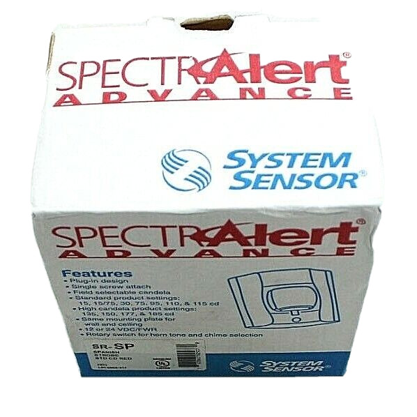 SR-SP Honeywell Spanish FUEGO Strobe, Standard-candela, Indoor, Wall Mount New!~