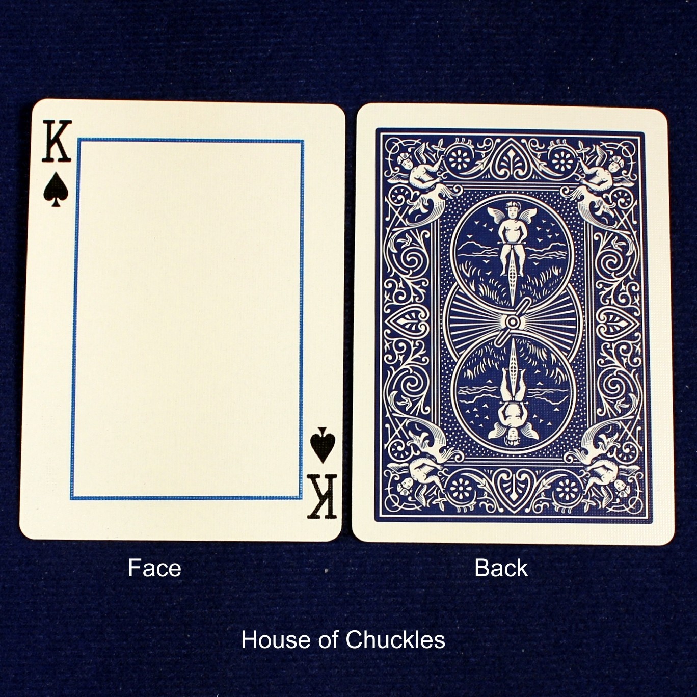 King of Spades Frame, Bicycle Printed Gaff Card, Blue