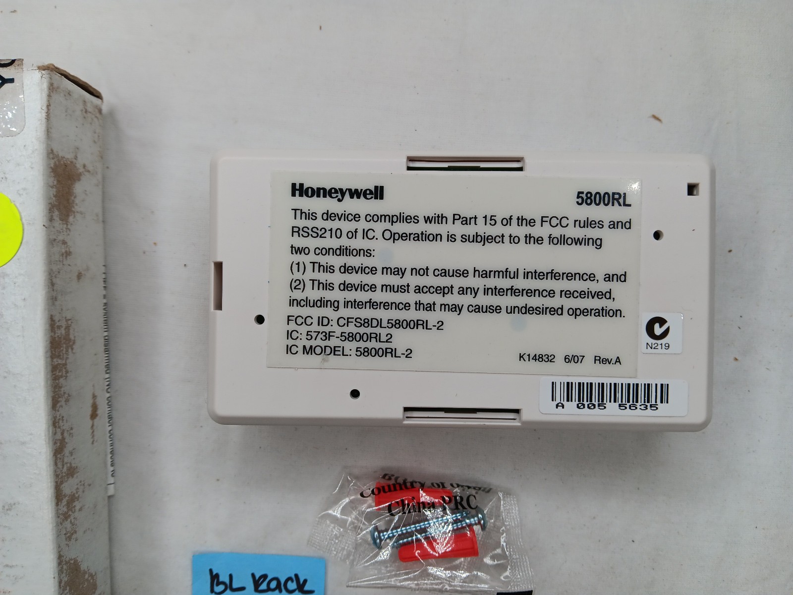 Honeywell Home 5800RL Wireless Relay Module