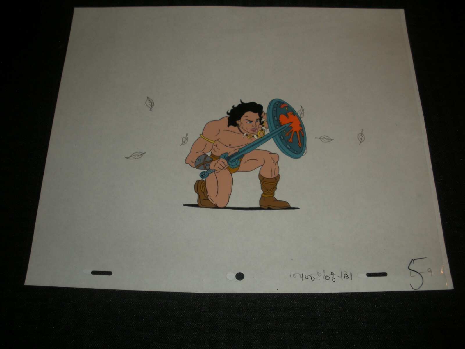 CONAN THE ADVENTURER Cartoon Animation 12.5x10.5" Cel SC131 C5 Conan w/ Shield