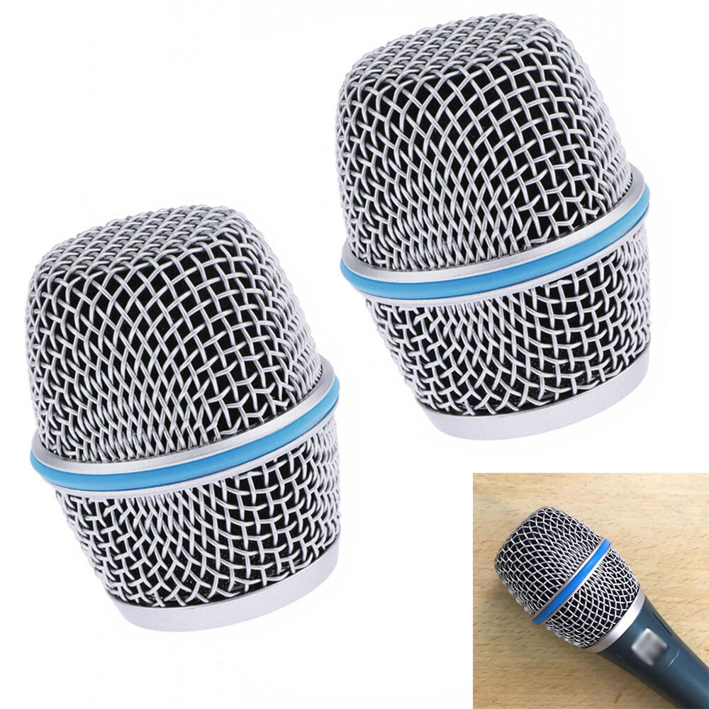 2 PCS Microphone Grille Mic Grill Ball Head Mesh Fits For Shure Beta87A ^