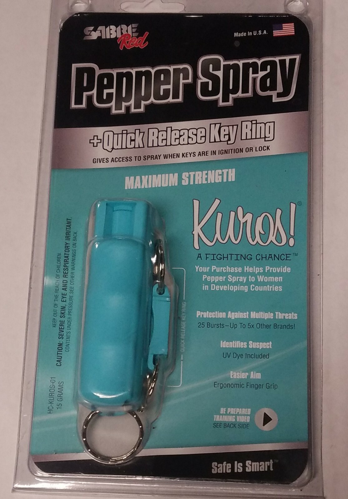 Sabre Red Pepper Spray With Quick Release Key Ring NIP Made in USA