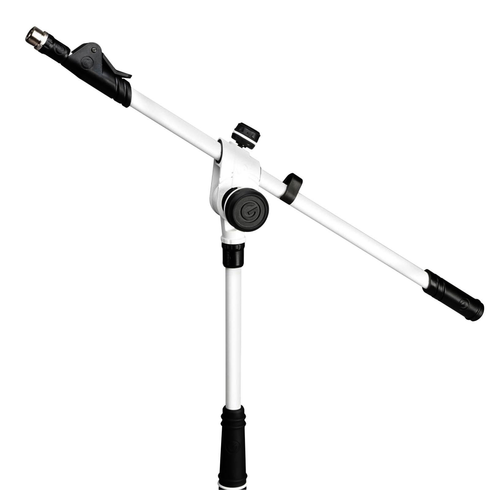 Gravity GMS4322W Tripod Microphone Stand w 2-Point Telescoping Boom in White