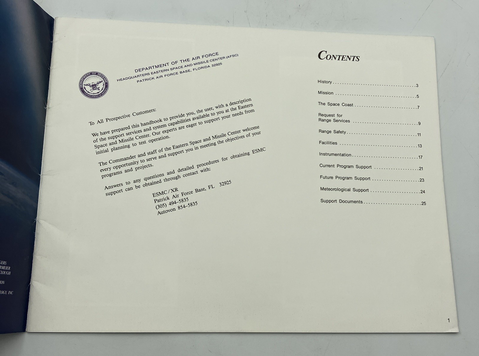 Eastern Space and Missile Center Range Users Guide Patrick Air Force Space