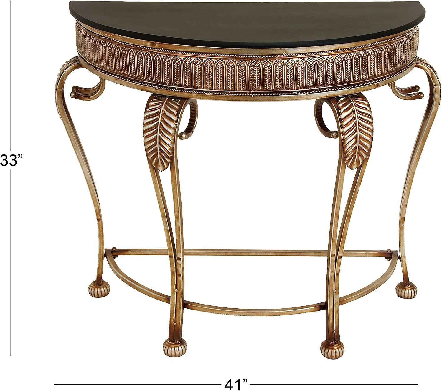 Metal Console Table, 41 by 33-Inch Gold