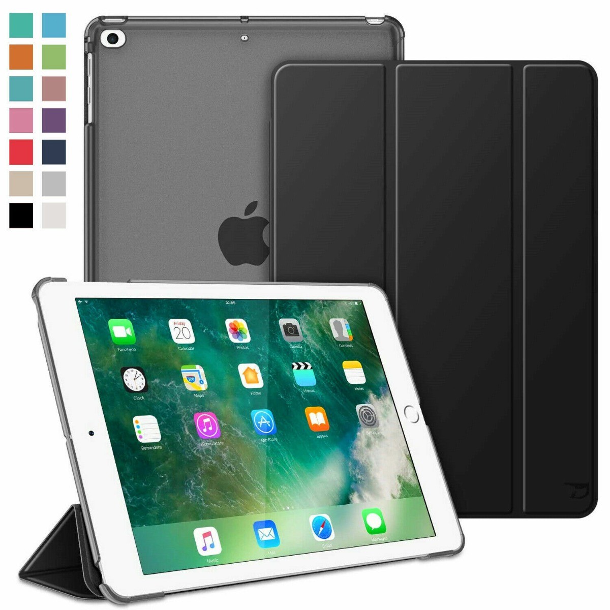 For iPad Mini 1/2/3/4/5/6/7 Slim Leather Flip Stand Case Clear Back Full Cover
