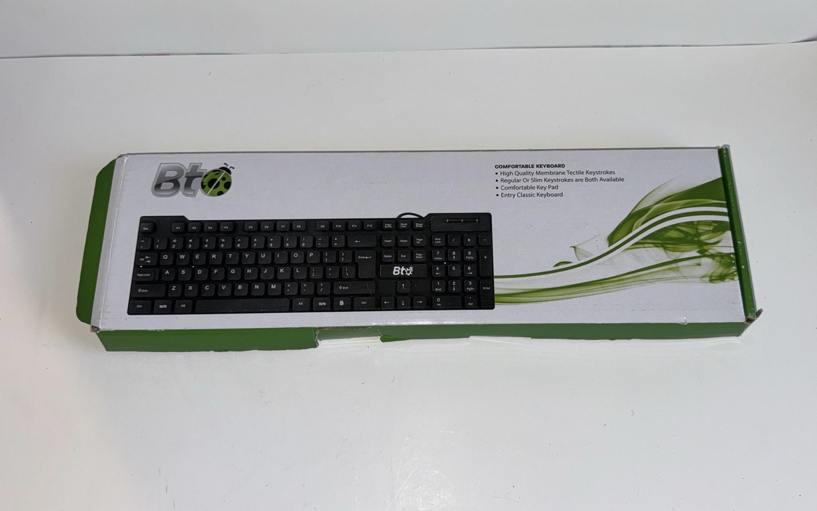 BTO Wired Keyboard Full Size 104-Key with Numeric Keypad Black
