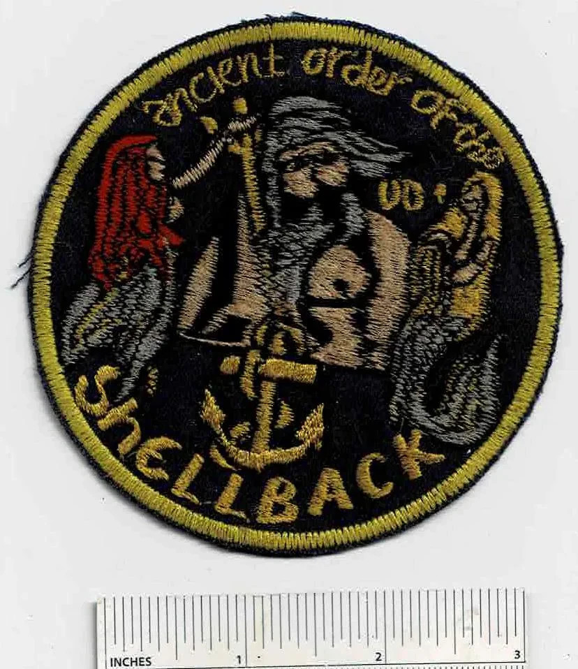 1960s SHELLBACK Ancient Order of The - King Neptune US Navy Patch Sailor Equator